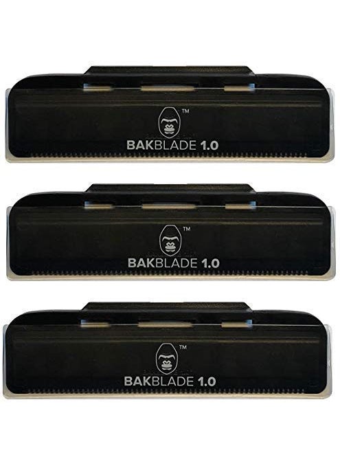 baKblade - baKblade 1.0 Back Hair and Body Shaver Refill Replacement Cartridges Bundle. 4 Inch Extra-Wide Wet or Dry Disposable Razor Blades (3 Razors Included) - Image 1