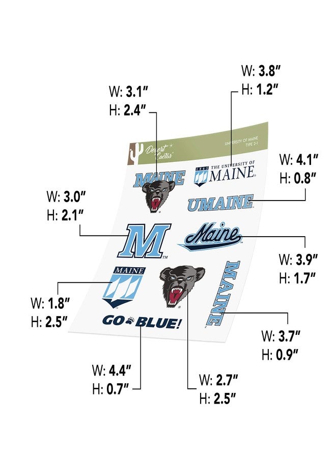 Desert Cactus University of Maine Sticker UMaine Black Bears Vinyl Decals Laptop Water Bottle Car Scrapbook Sheet T2 (Type 2) - Image 4