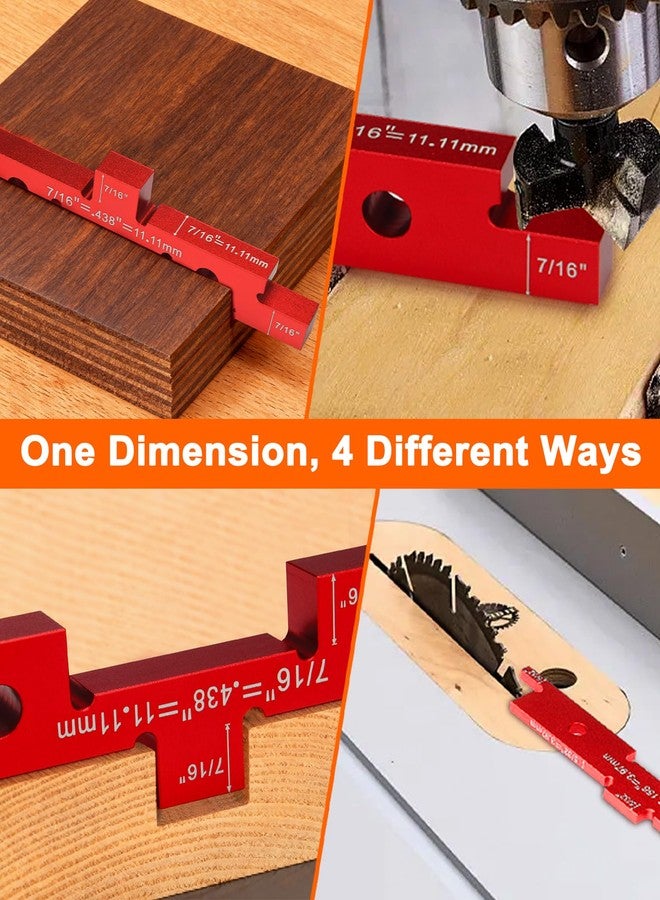VEXTHYX Router Table Setup Bars, 14pcs Precision Aluminum setup blocks height gauge, measuring depth, angle, fence alignment, miter gauge tool set, router and saw accessories with storage case - Image 2