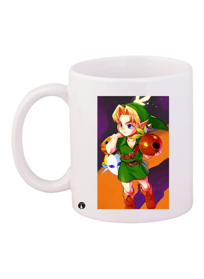 RYN Peter Pan Printed Coffee Mug White/Green/Red 11ounce