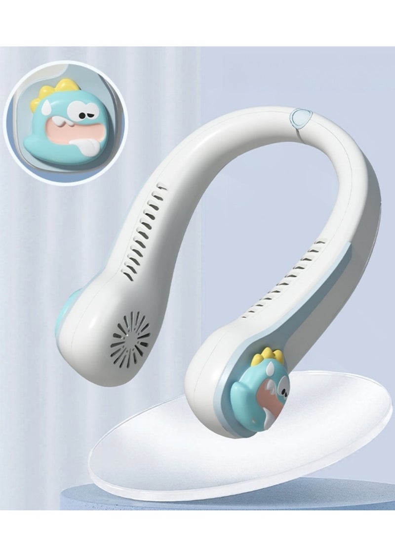 أفضل ذروة مروحة رقبة للأطفال، مروحة محمولة للأطفال، مروحة تبريد للأطفال، مروحة قابلة للارتداء للأطفال، مروحة بدون شفرات، مروحة قابلة لإعادة الشحن عبر منفذ USB، تصميم سماعة رأس، 5 سرعات، هدية للأولاد والبنات - Image 3