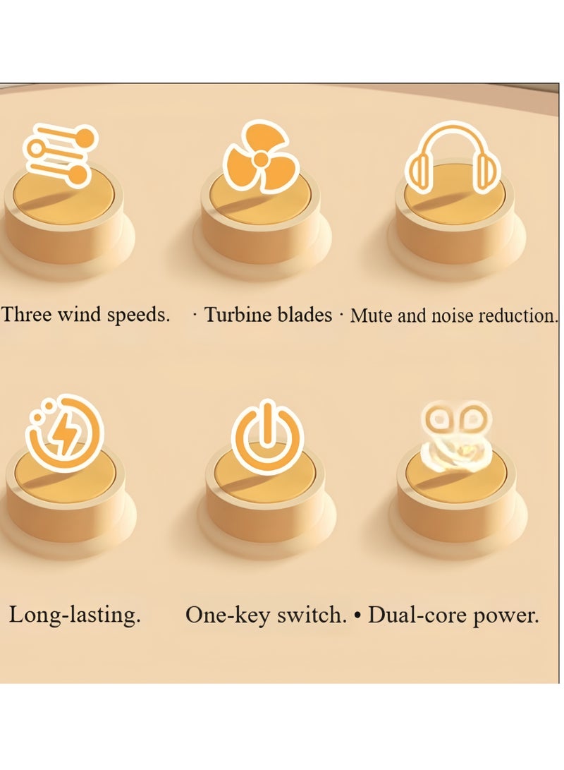 أفضل ذروة مروحة رقبة للأطفال، مروحة محمولة للأطفال، مروحة تبريد للأطفال، مروحة قابلة للارتداء للأطفال، مروحة بدون شفرات، مروحة قابلة لإعادة الشحن عبر منفذ USB، تصميم سماعة رأس، 5 سرعات، هدية للأولاد والبنات - Image 5