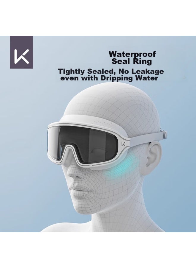 Keep Swimming Goggles, Large Frame, Waterproof, Anti-fog, High-definition, Non-prescription, For Men And Women, Professional Training Swimming Equipment, Coated Silver - Image 4