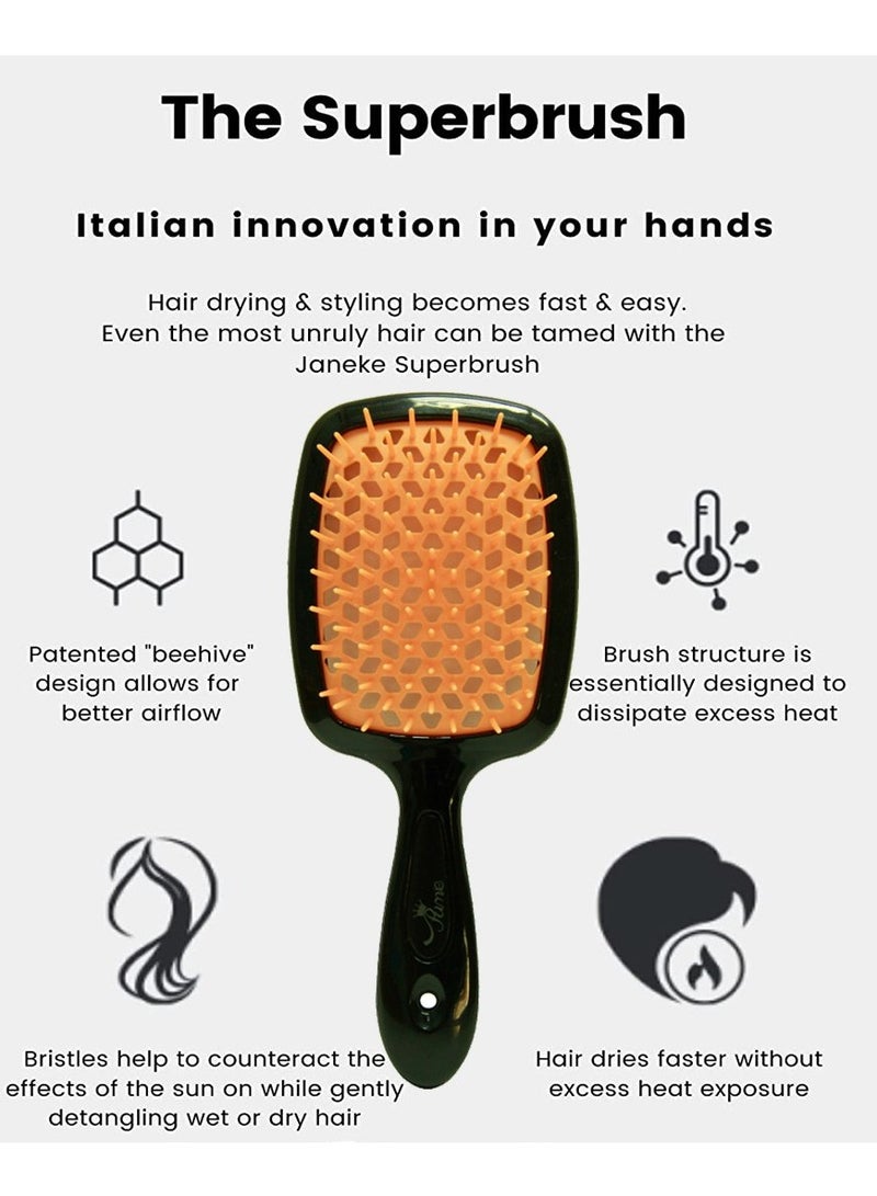 فرشاة شعر احترافية لفك تشابك الشعر، فرشاة فائقة لتدليك فروة الرأس، مشط مجداف، فرشاة مضلعة، مشط بفتحات تهوية لفك تشابك الشعر، فرشاة شعر طويلة سميكة ورقيقة ومجعد ومتشابكة ورطبة وجاف، للرجال والنساء - Image 2