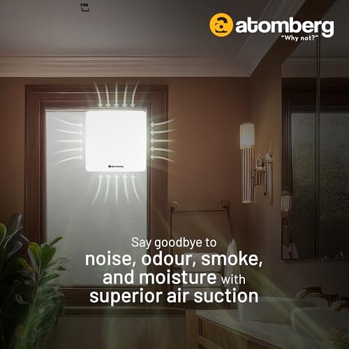 atomberg Studio Exhaust Fan 150mm (6 Inches) | BLDC Motor | 6.8W| Low Noise | 2000 RPM| Ideal for Bathroom,Kitchen | Easy to Clean | Installation-Round Cut (153mm) | 2 Years Warranty | (Gloss White) - Image 2