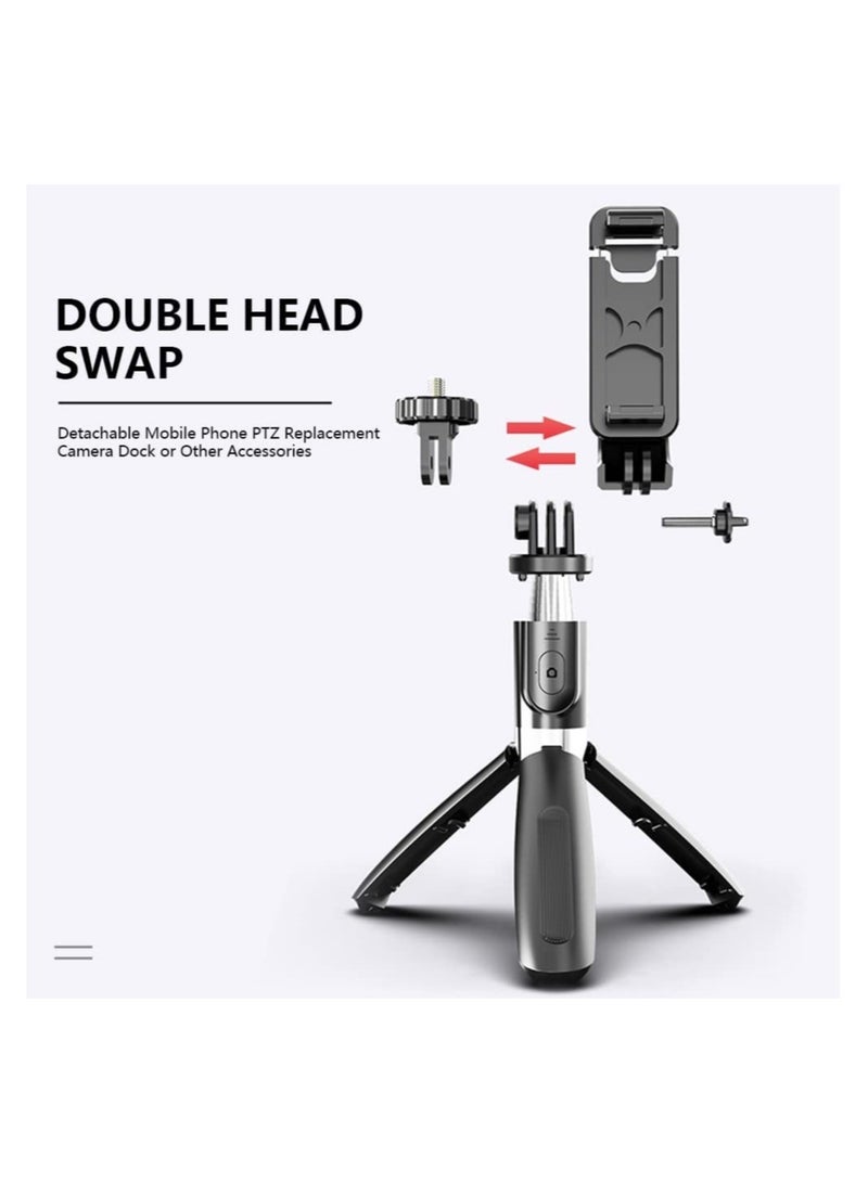 ELTRAZONE Portable 40 Inch Aluminum Alloy Selfie Stick Phone Tripod with Wireless Remote Shutter Compatible with iPhone 12 11 pro Xs Max Xr X 8 7 6 Plus - Image 2