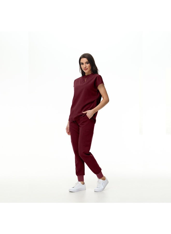 NIBEMINENT Multi-coloured Nurse Uniform Hand-washing Clothes Women's Suit Stand-up Collar Slim Thin Dental Hospital Pet Shop Medical Care - Image 1