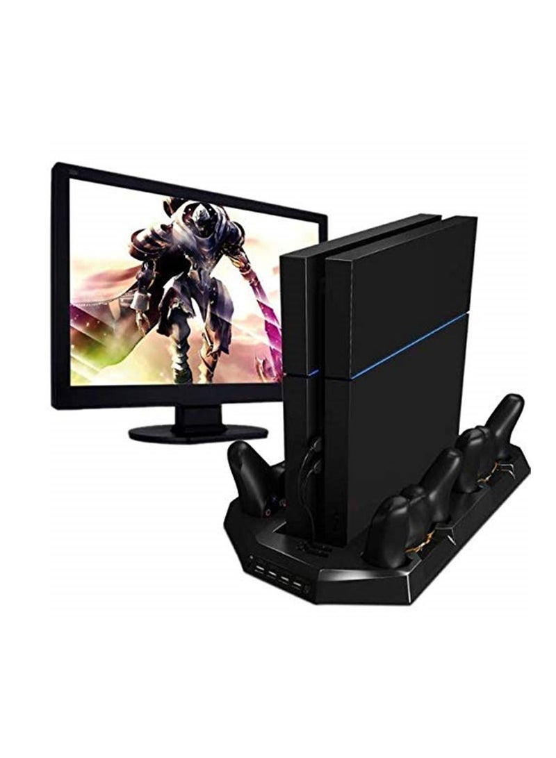 Vertical Stand Cooling Fan with Dualshock Controller Charging Station and USB Charger Ports for PlayStation 4 PS4 Console - Image 3