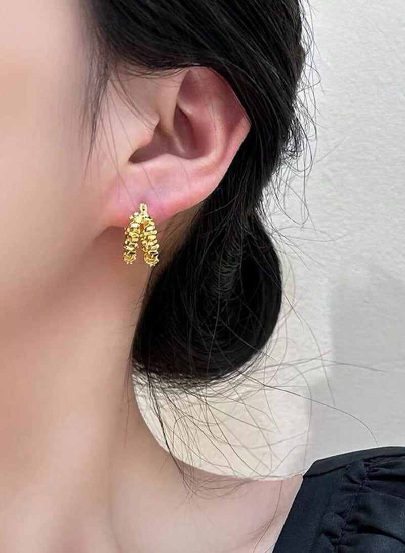 Dangle Charms Elegant & Trendy Gold Plated Earrings For Women - Image 3