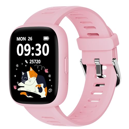 BIGGERFIVE Smart Watch for Kids, 1.8" Fitness Tracker Watch Pedometer, Heart Rate, IP68 Waterproof, Sleep Monitor, Calorie Step Counter, 5 Puzzle Games with/Without APP for Girls Teens 5-16 - Image 1
