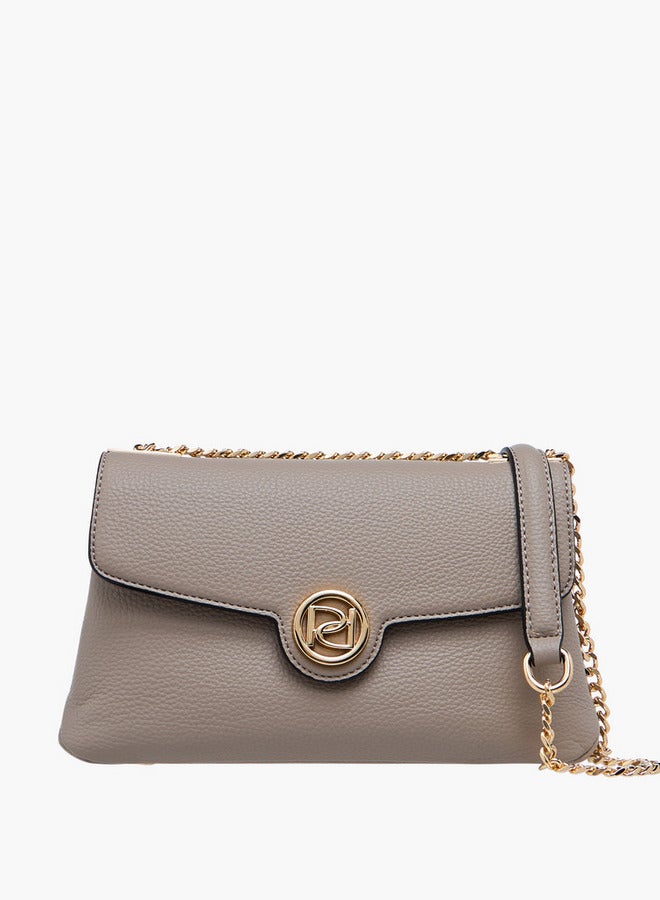 Paprika Textured Crossbody Bag with Chain Strap - Image 1