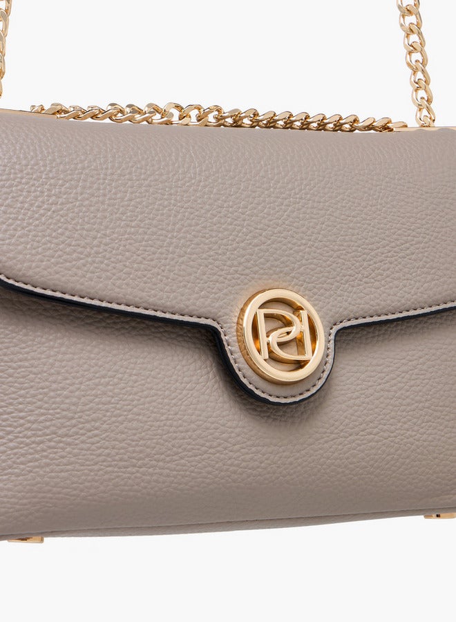 Paprika Textured Crossbody Bag with Chain Strap - Image 5