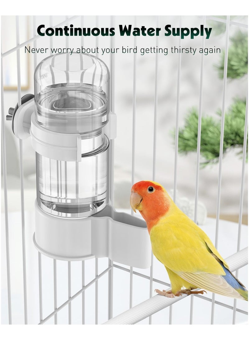 CMGTYYD 2PCS Automatic Bird Feeder & Water Dispenser Set (140ML) - Seed/Food Dispenser Cage Accessories for Parrots, Budgies, Cockatiels, Parakeets, Lovebirdsl (Clear 140ML) - Image 2