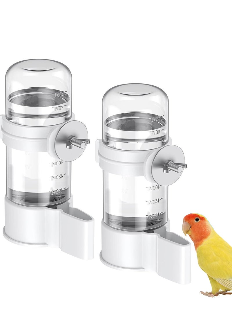 CMGTYYD. 2 قطعة مشروب مياه طائر آلي - وعاء مياه للعصافير بسعة 140 مل مناسب لعصفور الباو، الكوكاتيل، الباراكيت، عصفور الحب والحيوانات الصغيرة (أبيض) - Image 1