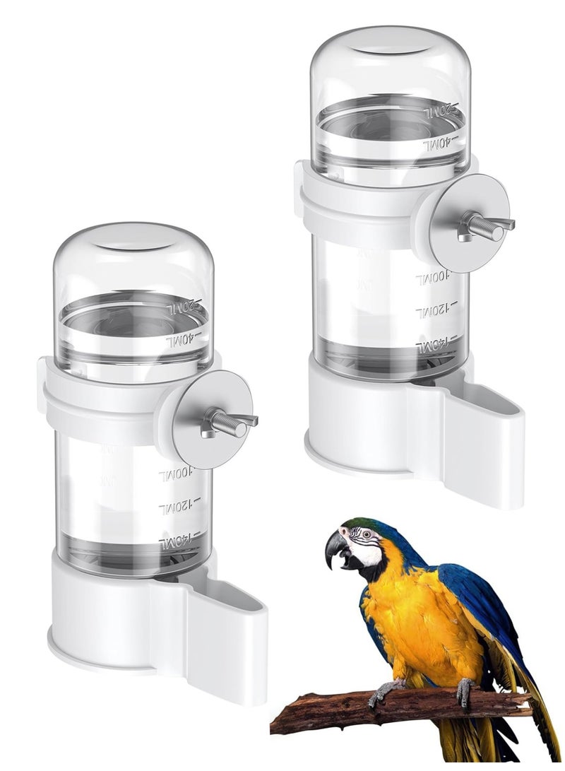 2 Pcs Bird Water Feeder - 140ML Automatic Parrot Water Food Dispenser Bird Water Bottle Drinker Cage Accessories for Parrot Budgie Cockatiel Parakeet Lovebirds - Image 1