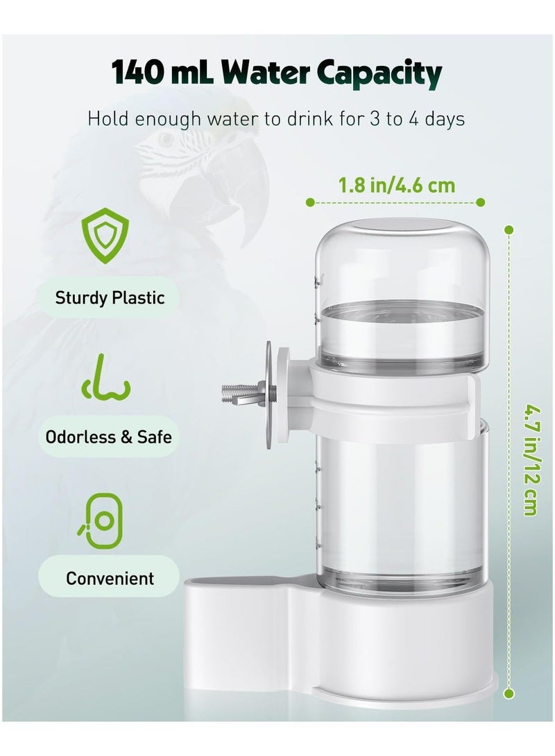 2 Pcs Bird Water Feeder - 140ML Automatic Parrot Water Food Dispenser Bird Water Bottle Drinker Cage Accessories for Parrot Budgie Cockatiel Parakeet Lovebirds - Image 4