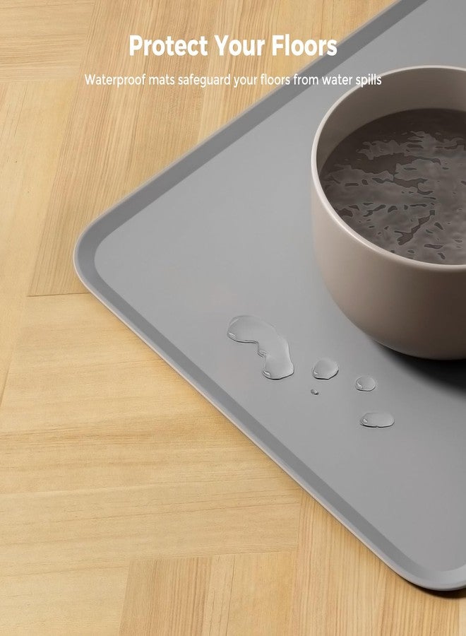 Neareal Silicone Pet Food Mat Waterproof - BPA Free Non-Slip Dog Feeding Mat with High Raised Edges - Spill-Proof Placemats for Cats and Dogs Food and Water Bowls 18.5"x11.5" - Image 4