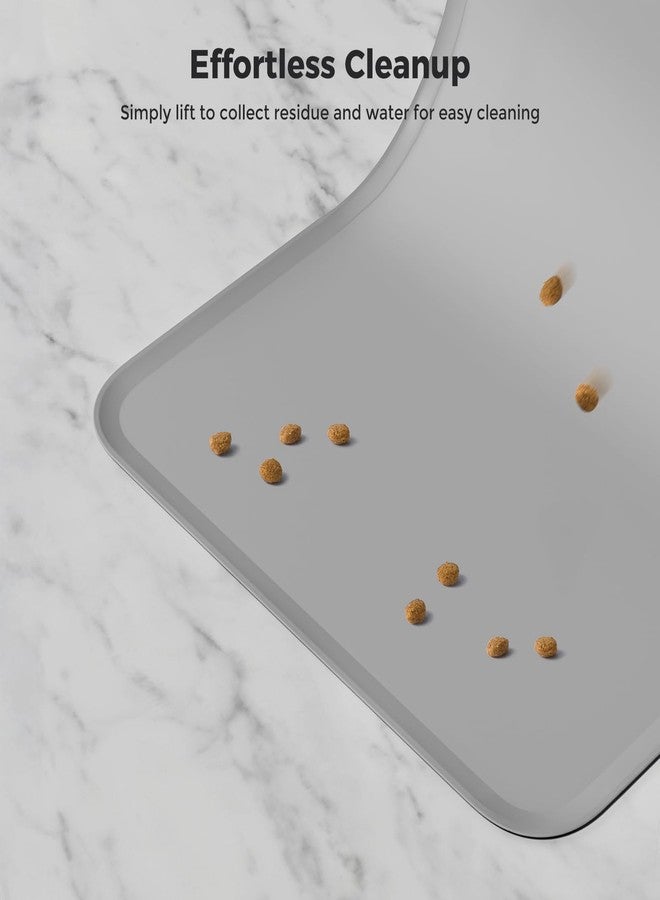 Neareal Silicone Pet Food Mat Waterproof - BPA Free Non-Slip Dog Feeding Mat with High Raised Edges - Spill-Proof Placemats for Cats and Dogs Food and Water Bowls 18.5"x11.5" - Image 5
