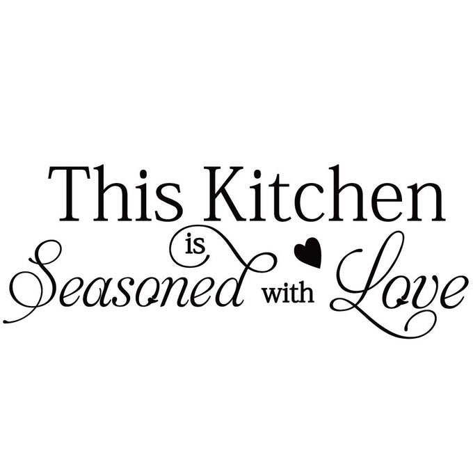 THIS KITCHEN IS SEASONED WITH LOVE QUOTES WALL STICKERS KITCHEN ART DECORATIONS VINYL HOME DCOR