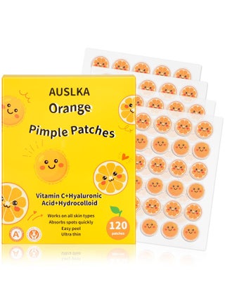 AUSLKA Pimple Patches for Face Cute Orange Blemish Patches Contain Vitamin C Dots for Spots Pimple Patches Zit Patches Cover Dots in Skin 120 Patche - pzsku/Z91323B34B5D3EDF1413AZ/45/_/1742913526/b8a4d935-2ce6-4311-949a-ba723f7b14dd