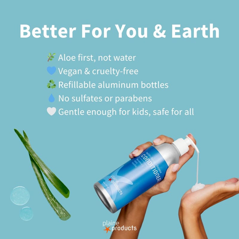 Plaine Products Eco-Friendly Shampoo - Rosemary, Mint, Vanilla - Sulfate Free, 16oz (Refillable Bottle with pump) - Image 2