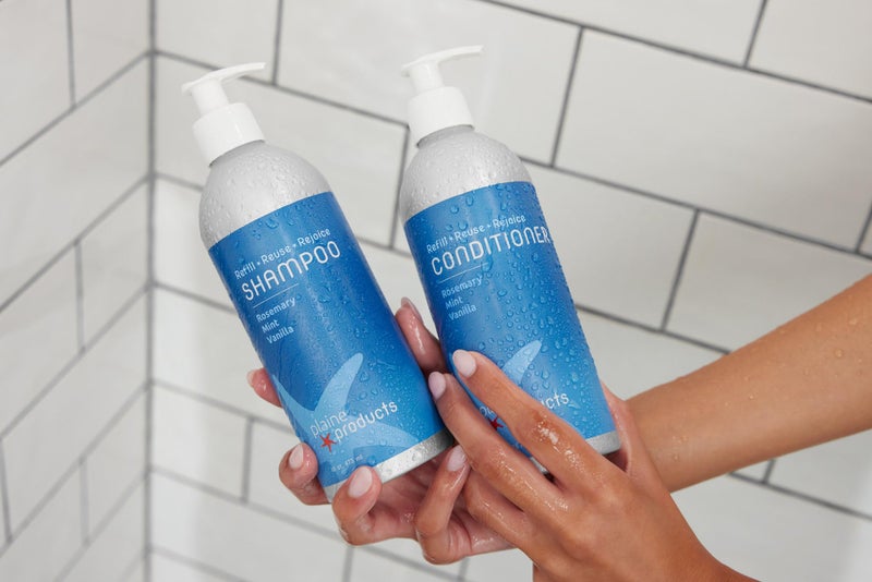 Plaine Products Eco-Friendly Shampoo - Rosemary, Mint, Vanilla - Sulfate Free, 16oz (Refillable Bottle with pump) - Image 4