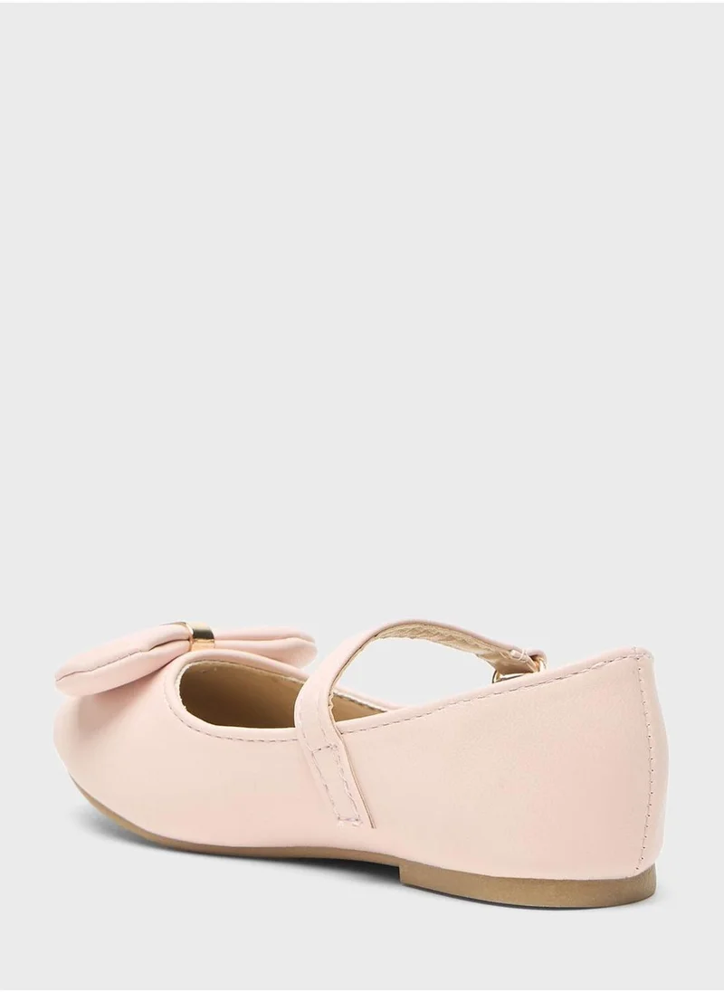 شو اكسبرس Kids Velcro Bow Detail Ballerinas