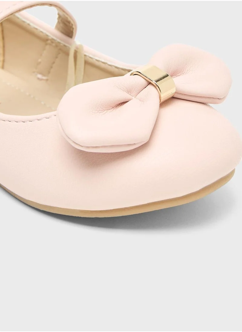 شو اكسبرس Kids Velcro Bow Detail Ballerinas
