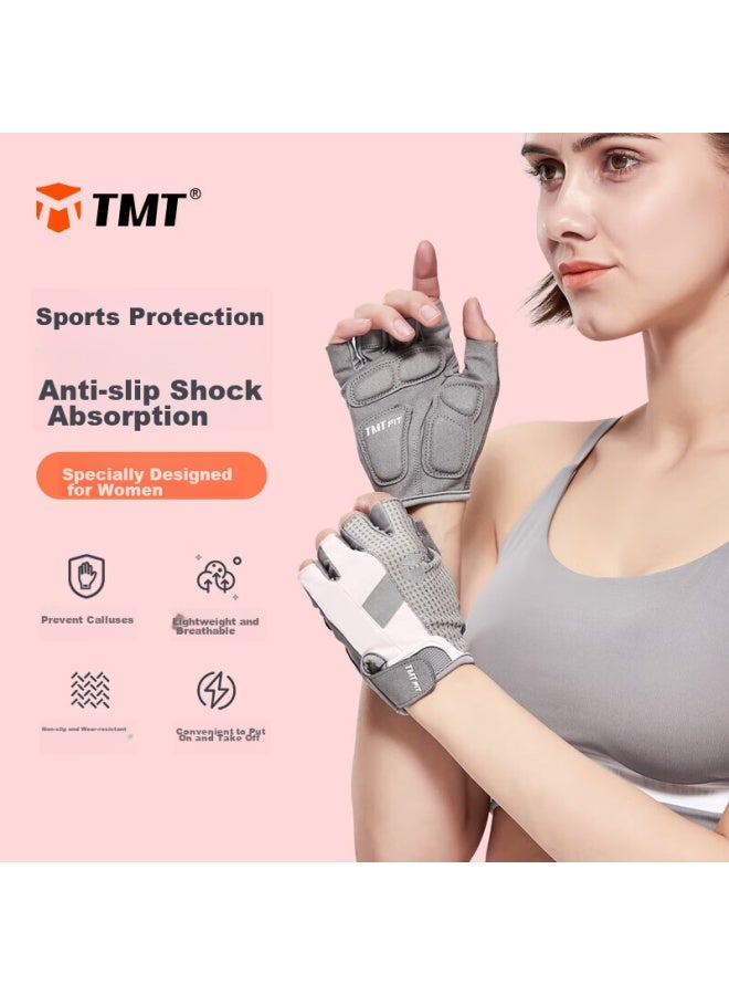 Tmt Fitness Gloves, Half-finger, Non-slip, Exercise Gloves, Pull-up And Frisbee Training Gloves, Durable Cycling Gloves For Women - Image 1