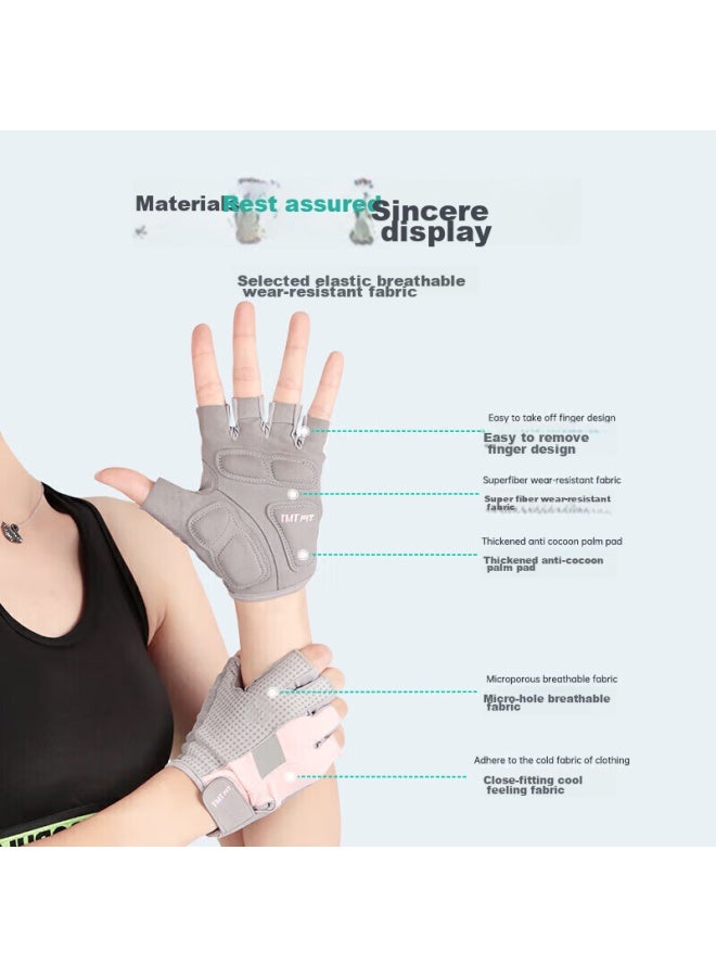 Tmt Fitness Gloves, Half-finger, Non-slip, Exercise Gloves, Pull-up And Frisbee Training Gloves, Durable Cycling Gloves For Women - Image 5