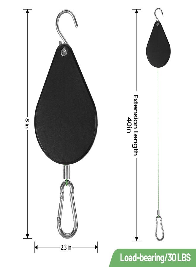 Kitwinney Retractable Plant Hanger - Upgrade Plant Pulleys for Hanging Plants, Easy to Raise and Lower, Suitable for Garden Flower Pots, Hanging Planter, Bird Feeder（Black, 4 PCS） - Image 3