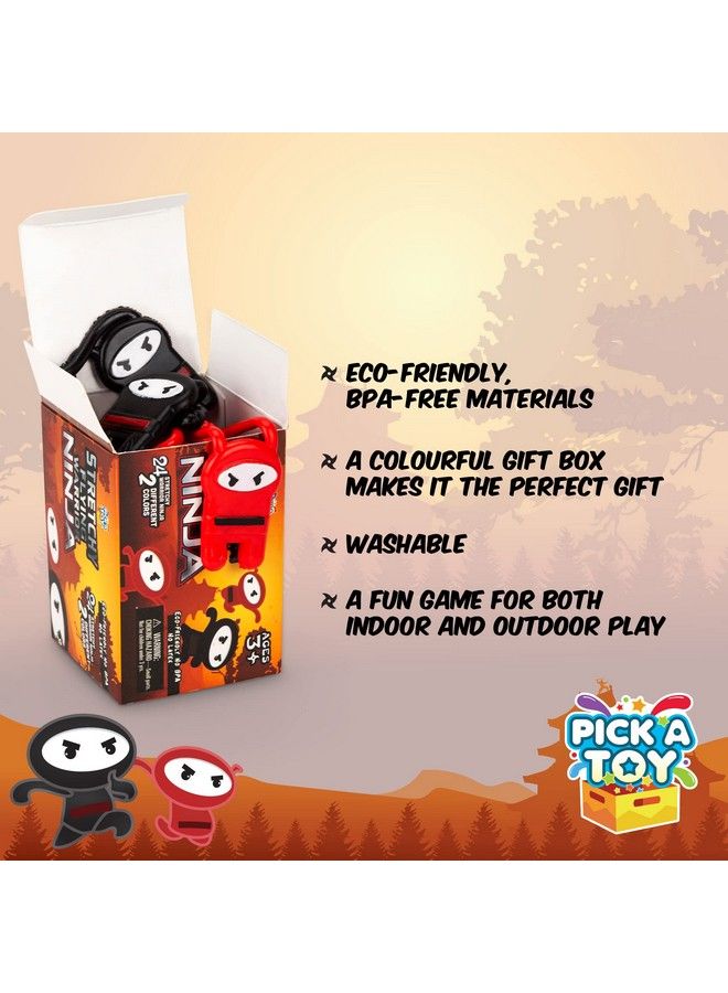 Pick A Toy Stretchy Flying Ninjas [24Pieces] ; Elastic Slingshot Ninja Toys For Boys & Girls ; Great Birthday Gift & Party Favors Idea ; Red & Black Colors ; Ecofriendly Bpafree Materials - Image 3