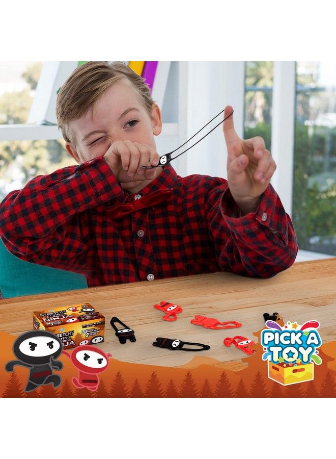 Pick A Toy Stretchy Flying Ninjas [24Pieces] ; Elastic Slingshot Ninja Toys For Boys & Girls ; Great Birthday Gift & Party Favors Idea ; Red & Black Colors ; Ecofriendly Bpafree Materials - Image 5