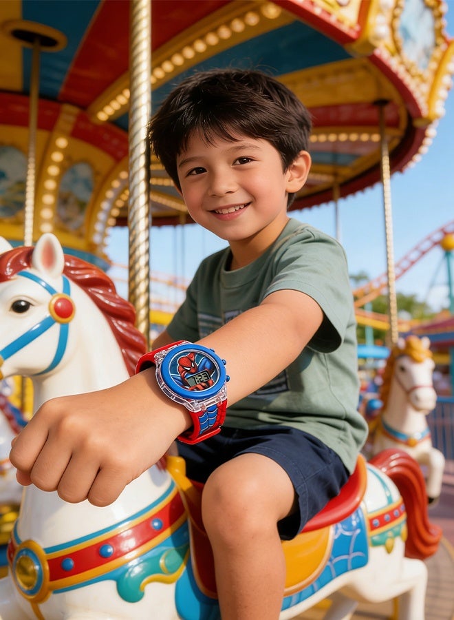 SPIDERMAN Children's Cartoon Light-Emitting Watch Marvel Spider-Man Boys And Girls With LCD Display Flashing Light Electronic Toy Watch - Image 3
