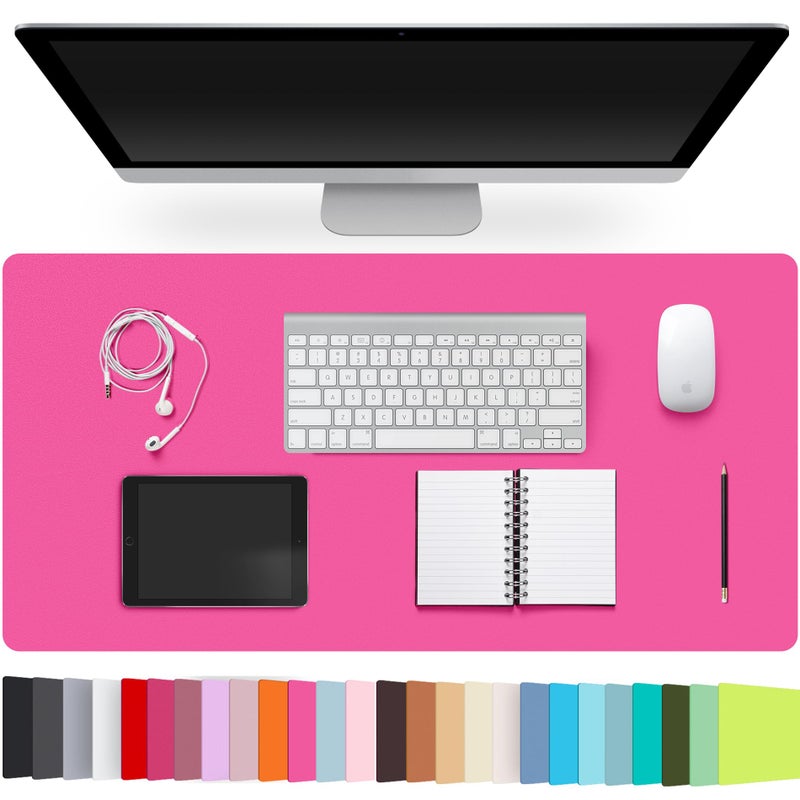 CADONO Leather Desk Pad Protector,Non-Slip Desk Pad,on-Slip PU Leather Large Mouse Pad,Easy Clean Desk Protecor Mat,Writing Pad for Office Work/Home/Decor(Rose Red, 23.6" x 13.7") - Image 1