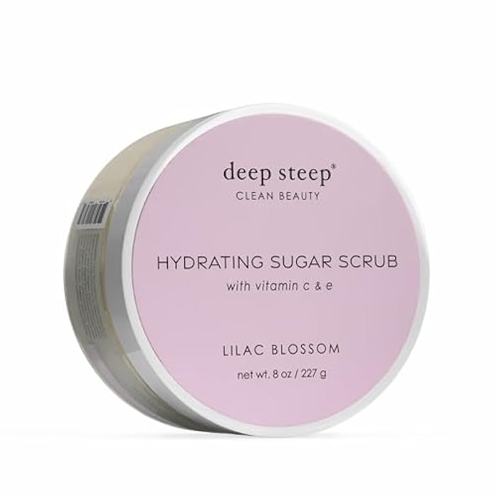 Deep Steep Sugar Scrub, Lilac Blossom, 8 oz – Exfoliating Body Scrub with Organic Coconut Oil, Shea Butter & Argan Oil – Vegan, Clean Beauty, Smooth, Soft & Nourished Skin - Image 1