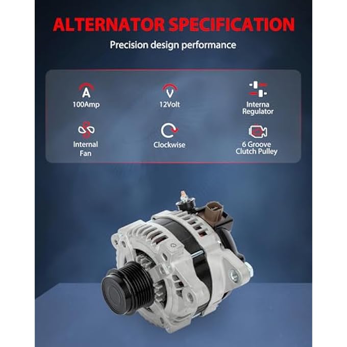 CCIYU Alternators 11385 Fit for 2009-2013 For Toyota Corolla 1.8L 2009-2010 For Toyota Matrix 1.8L 2009-2010 For Pontiac Vibe 1.8L 210-0731 210-0699 104210-5490 104210-5491 27060-0P150 - Image 5