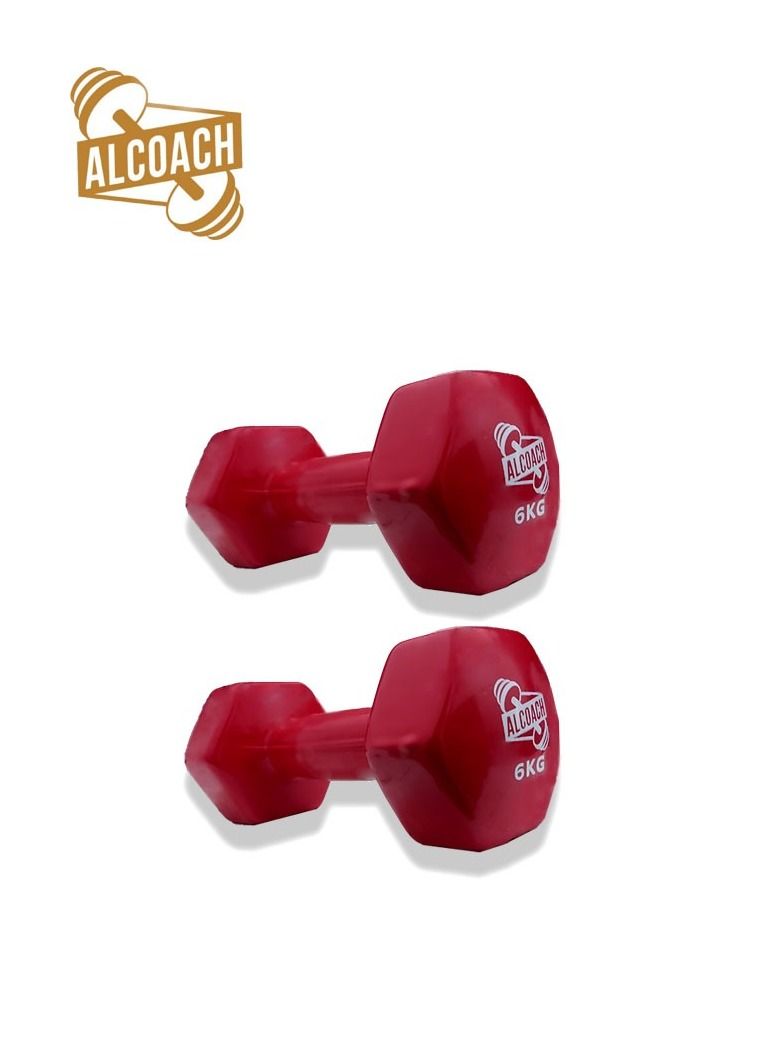 ALCOACH A pair of fitness dumbbells 2 x 6 kg - Image 1