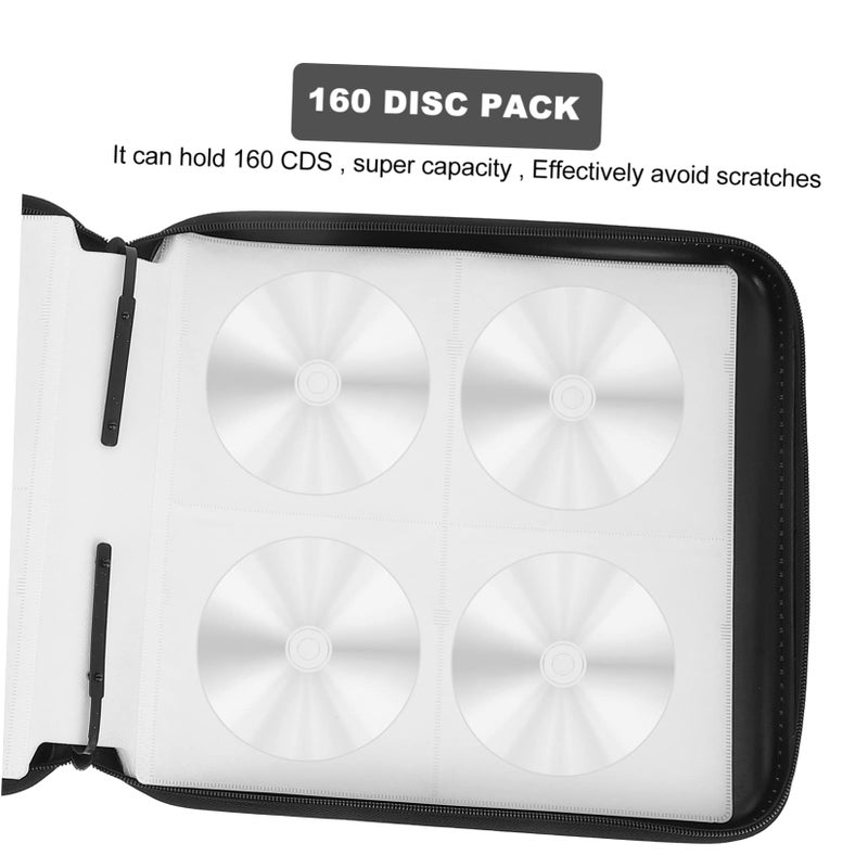 Large Capacity CD DVD Storage Case Heavy Duty Travel Organizer Pouch Black - Image 5