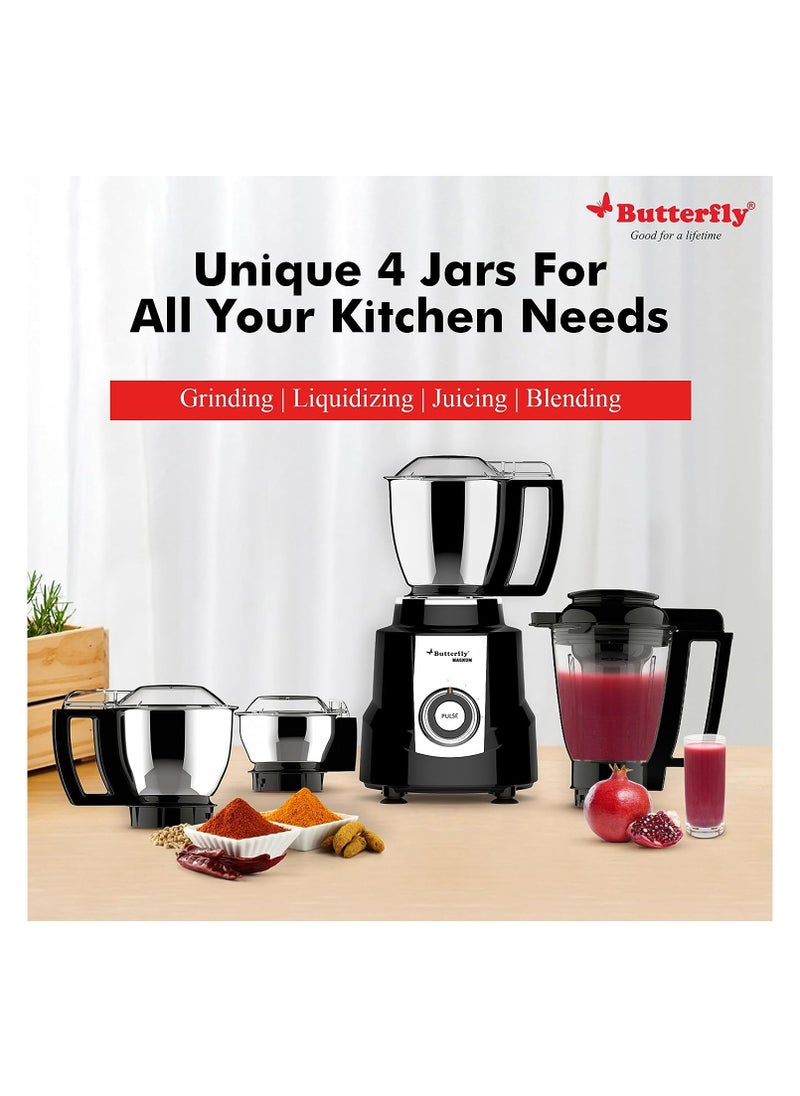 BUTTERFLY - Butterfly magnum 1.2 Hp mixer grinder 4 jar, 900 Watt, black - Image 1