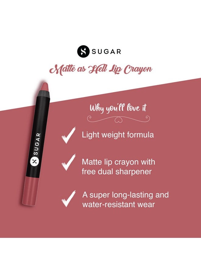 شوجر كوزماتيكس قلم تحديد الشفاه Matte as Hell من SUGAR Cosmetics | يدوم حتى 8 ساعات | أحمر شفاه مقاوم للماء للنساء | 2.5 جم - 07 فيولا  - Image 4