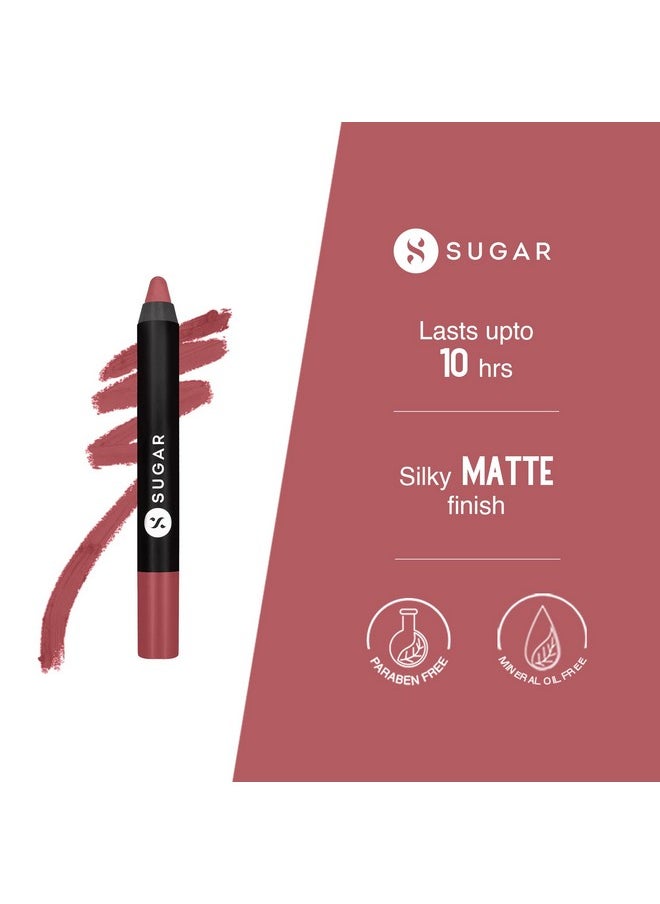 شوجر كوزماتيكس قلم تحديد الشفاه Matte as Hell من SUGAR Cosmetics | يدوم حتى 8 ساعات | أحمر شفاه مقاوم للماء للنساء | 2.5 جم - 07 فيولا  - Image 2