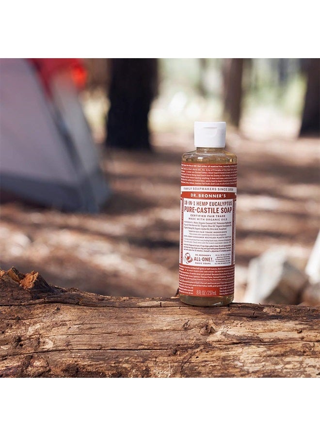 Dr. Bronner's Pure-Castile Liquid Soap (Eucalyptus, 16 ounce, 2-Pack) - Made with Organic Oils, 18-in-1 Uses: Face, Body, Hair, Laundry, Pets and Dishes, Concentrated, Vegan, Non-GMO - Image 3