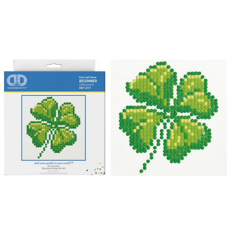 DIAMOND DOTZ Painting Kit Beginner Kit DD1 Four Leaf Clover