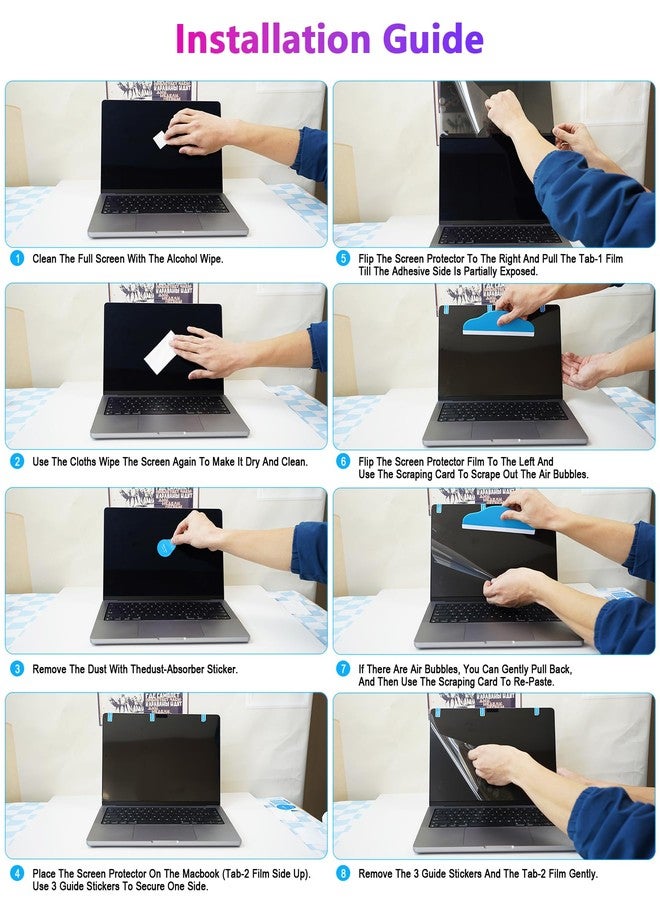 PYS 4-Way Privacy Screen for MacBook Pro 13 Inch (2016-2022, M1, M2) - 360° Anti-Spy Filter, Matte Anti-Glare Protector, Scratch-Resistant Film - Image 4