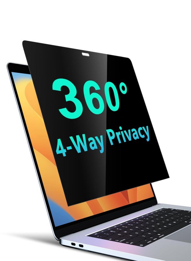 PYS 4-Way Privacy Screen for MacBook Pro 13 Inch (2016-2022, M1, M2) - 360° Anti-Spy Filter, Matte Anti-Glare Protector, Scratch-Resistant Film - Image 1