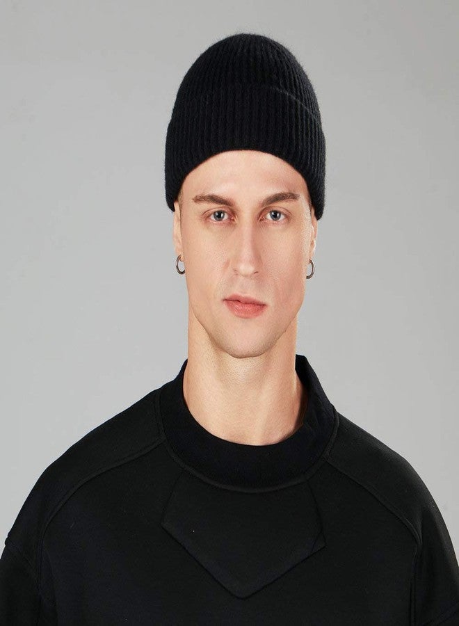 Roybens 4pcs Wool Fisherman Beanies for Men, Knit Short Watch Cap Winter Warm Hats - Image 2