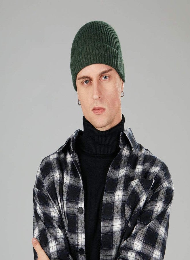 Roybens 4pcs Wool Fisherman Beanies for Men, Knit Short Watch Cap Winter Warm Hats - Image 4