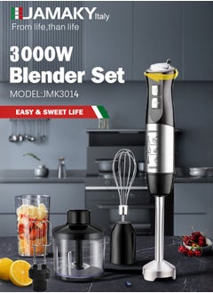 JAMAKY 6-IN-1 3000W Hand Blender with 500 Meat Chopper and Whisk,600ml Mixing Cup,Dough Mixer,JMK3014  - Image 3