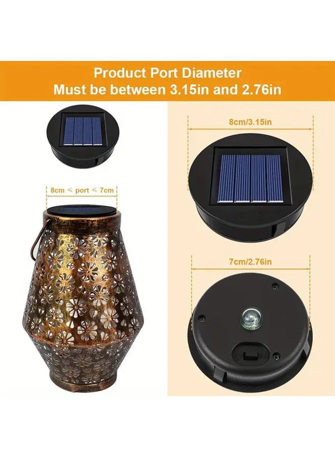 2 Solar Panels Outdoor IP65 Solar Lantern LED Replacement Cover Warm White Hanging Light - Image 4